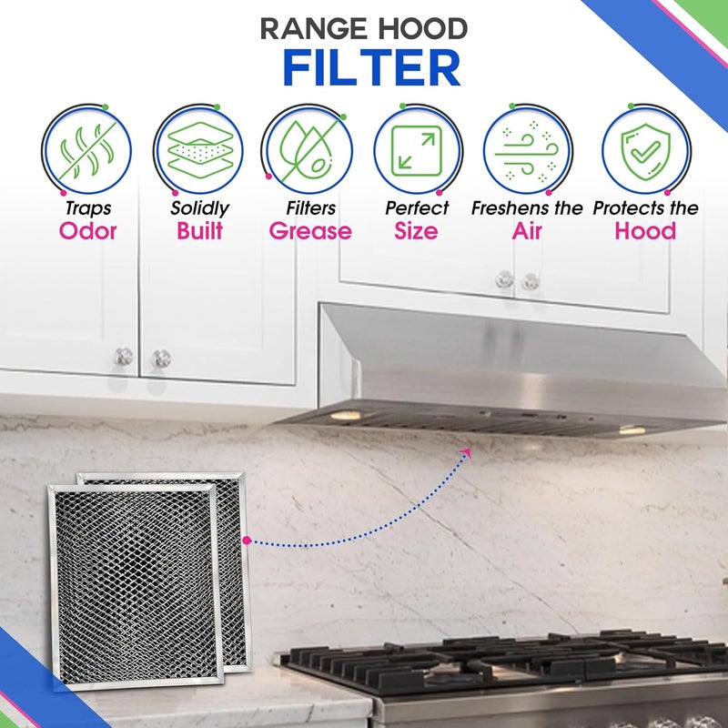 Bagean Stove Hood Vent Filter 10.5" x 8.8" 41F 97007696 Fit's Nutone & Broan Range Hood Filter Replacement for Ductless Exhaust Fan - Mesh Screen Filters Grease & Carbon Freshens Kitchen Oven Air (1-Pack) - Image 2